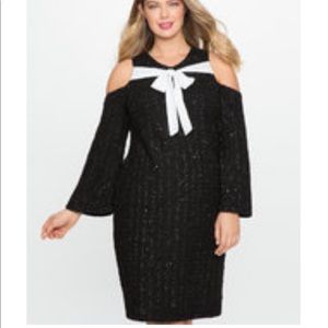 Eloquii Cold Shoulder Bow Dress Detail